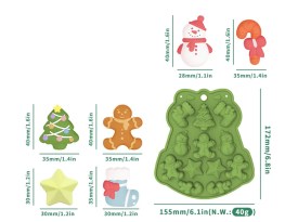 Molde silicona 12 figuras Navidad chicas 